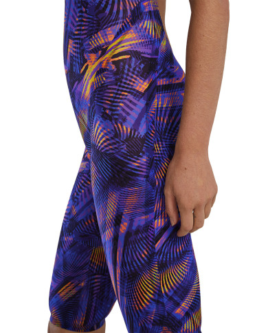 TYR Kadın Yarış Mayosu Avictor Open Back Hel Purple Gold