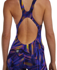 TYR Kadın Yarış Mayosu Avictor Open Back Hel Purple Gold