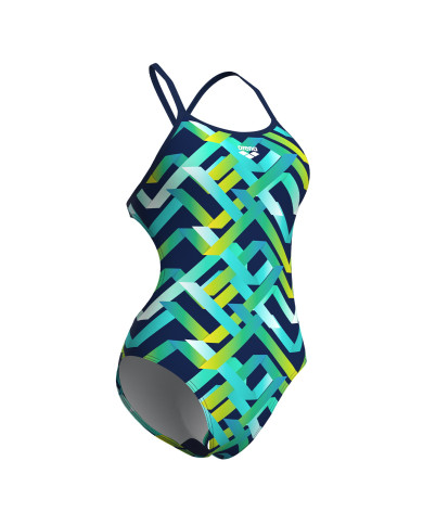 Arena Texture Tie Back Kadın Antrenman Mayosu Çok Renkli Lacivert