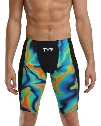 TYR Erkek Yarış Mayosu Shockwave Jammer Kızıl Turuncu Yeşil