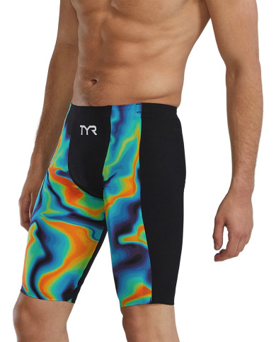 TYR Erkek Yarış Mayosu Shockwave Jammer Kızıl Turuncu Yeşil