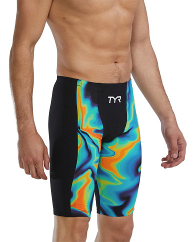 TYR Erkek Yarış Mayosu Shockwave Jammer Kızıl Turuncu Yeşil