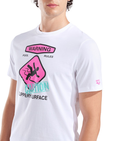 Arena Slippery Surface Print Beyaz T-Shirt