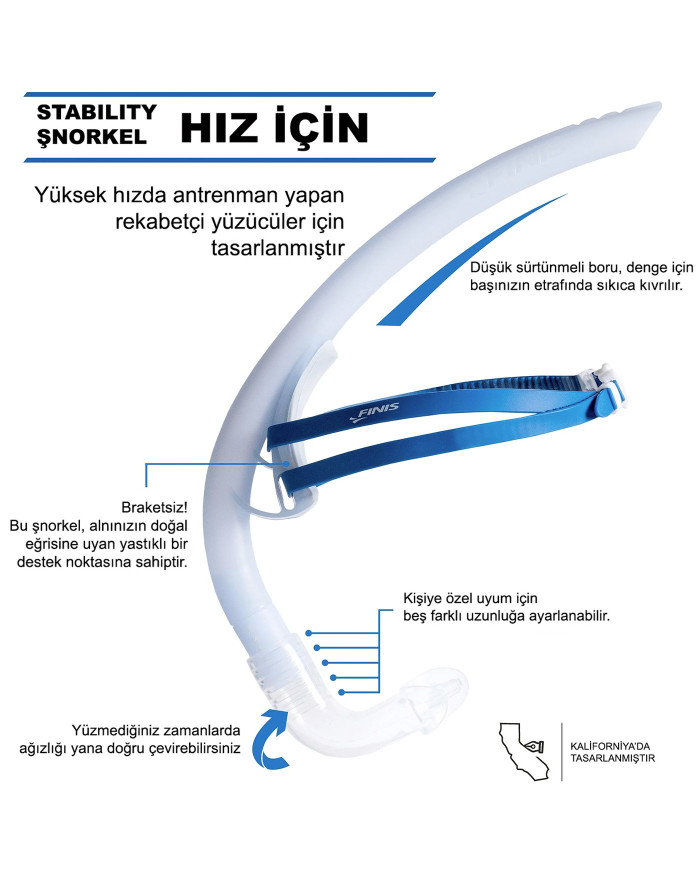Finis Stability Şnorkel Mavi