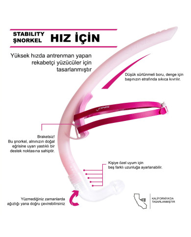 Finis Stability Şnorkel Pembe