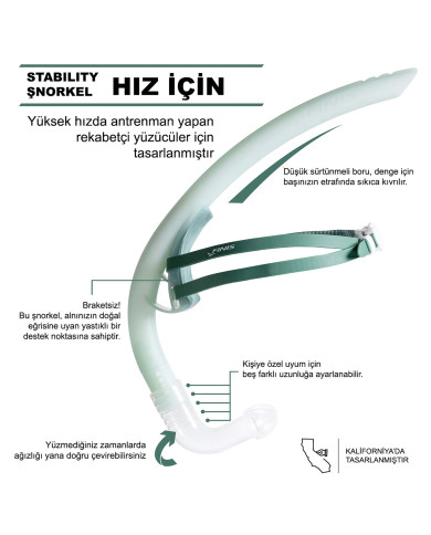 Finis Stability Şnorkel Yeşil