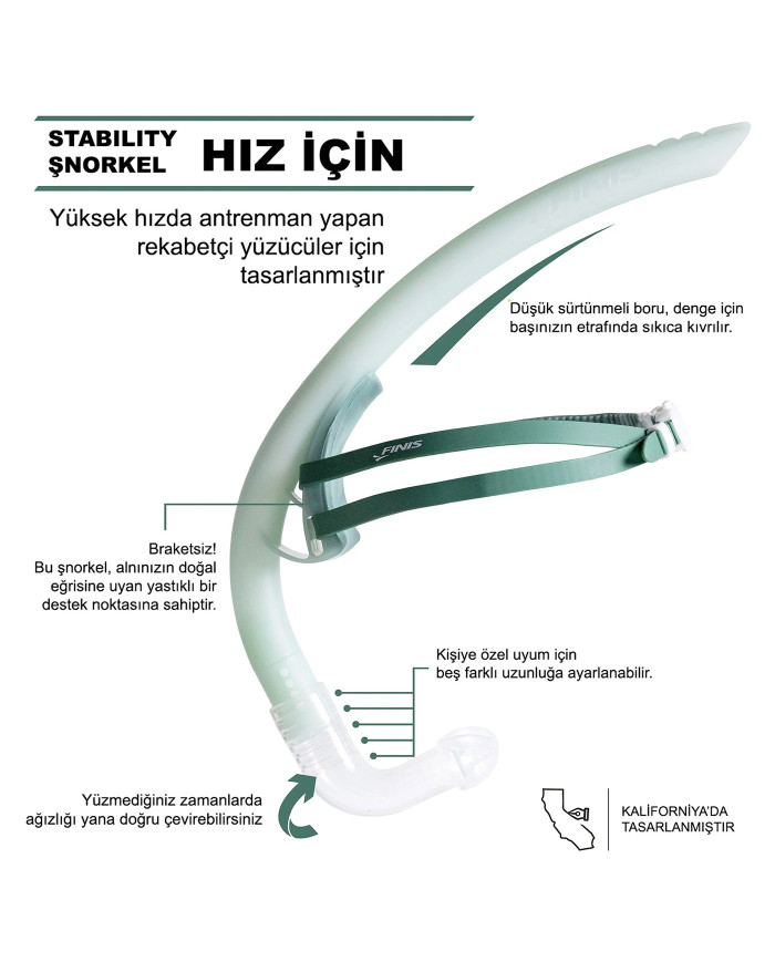 Finis Stability Şnorkel Yeşil