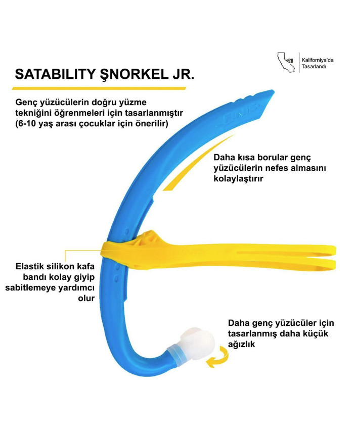 Finis Stability Şnorkel Jr. Mavi