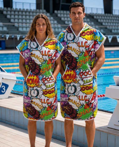 Unisex Havlu Panço - Hızlı Kuruyan Kapüşonlu Bornoz | Sporsuit