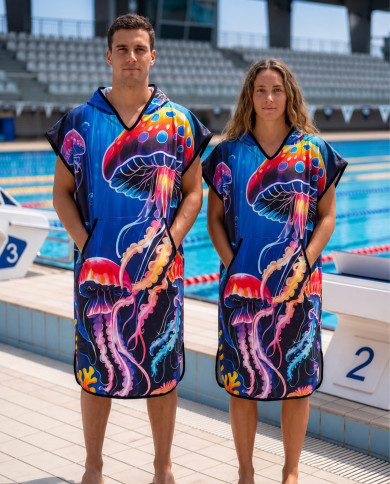 Unisex Havlu Panço - Hızlı Kuruyan Kapüşonlu Bornoz | Sporsuit