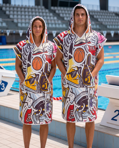 Unisex Havlu Panço - Hızlı Kuruyan Kapüşonlu Bornoz | Sporsuit