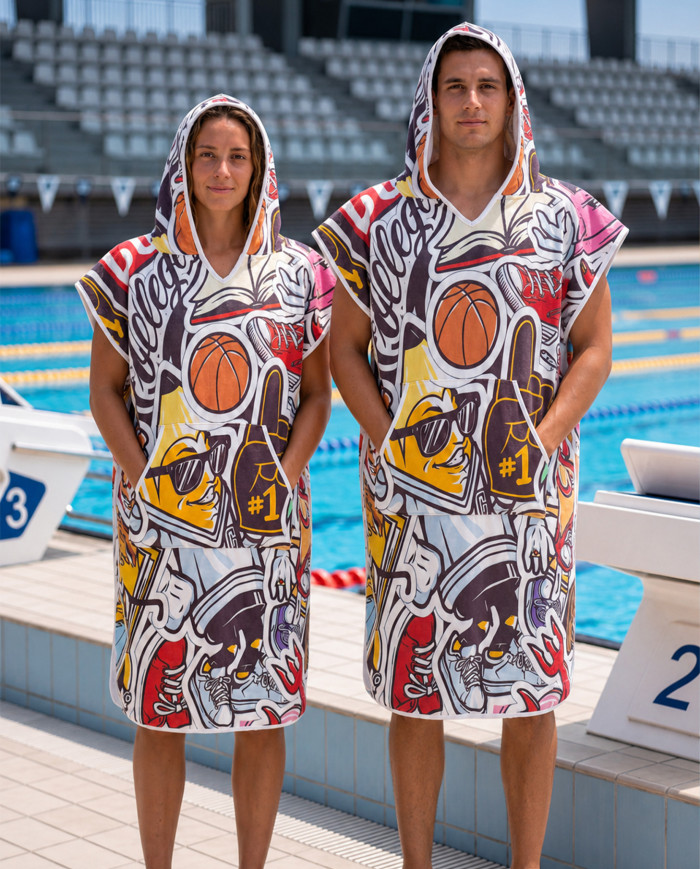 Unisex Havlu Panço - Hızlı Kuruyan Kapüşonlu Bornoz | Sporsuit