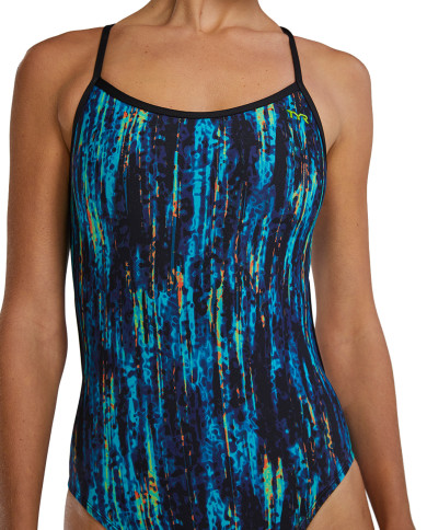 TYR Kadın Antrenman Mayosu Trinityfit Aurora Blue Rainbow