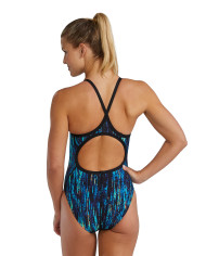 TYR Kadın Antrenman Mayosu Diamondfit Mavi Rainbow Siyah