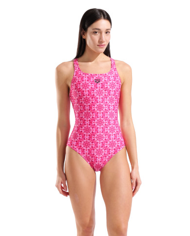 Arena Floral Swim Pro Back Kadın Antrenman Mayosu