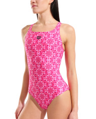 Arena Floral Swim Pro Back Kadın Antrenman Mayosu
